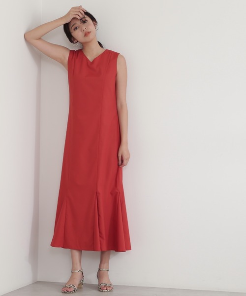 NATURAL BEAUTY BASIC（ナチュラルビューティーベーシック）の「ゴアードマキシワンピース（ワンピース・レディース・オレンジ/ラベンダー/ブラック・MEDIUM）」の9枚目の写真