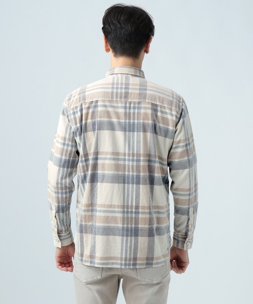 BAYFLOW(ベイフロー)の「インディゴチェックシャツ(シャツ/ブラウス・メンズ・ネイビー/オフホワイト/オレンジ・MEDIUM/LARGE)」の8枚目の写真