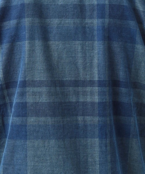 BAYFLOW(ベイフロー)の「インディゴチェックシャツ(シャツ/ブラウス・メンズ・ネイビー/オフホワイト/オレンジ・MEDIUM/LARGE)」の6枚目の写真