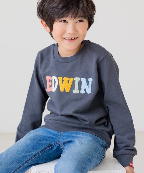 EDWIN（エドウィン）の「EDWIN / エドウィン ロゴトレーナー（スウェット・キッズ・A/F/B/E/D/C・110cm/90cm/130cm/120cm/100cm/80ｃｍ）」の2枚目の写真
