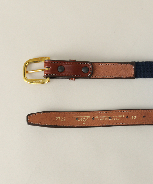 TORY LEATHER(トリーレザー)の「【TORY LEATHER / トリーレザー】 1COTTON Web Belts(ベルト・メンズ・ベージュ/ブラウン・32/34/30)」の4枚目の写真
