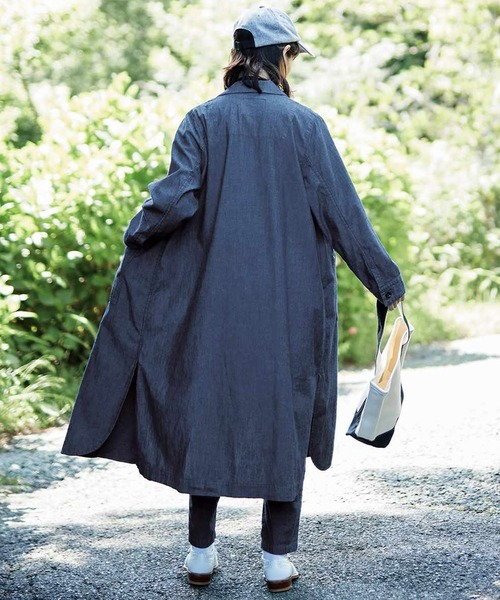 Sunny clouds（サニークラウズ）の「サニークラウズ　インディゴシャンブレーコート〈レディース〉（その他アウター・レディース・インディゴブルー・MEDIUM/LARGE/X-LARGE/XX-LARGE/NM）」の6枚目の写真