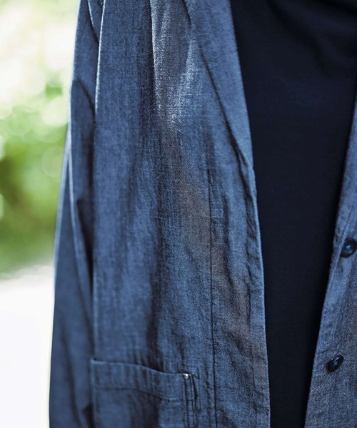 Sunny clouds（サニークラウズ）の「サニークラウズ　インディゴシャンブレーコート〈レディース〉（その他アウター・レディース・インディゴブルー・MEDIUM/LARGE/X-LARGE/XX-LARGE/NM）」の10枚目の写真