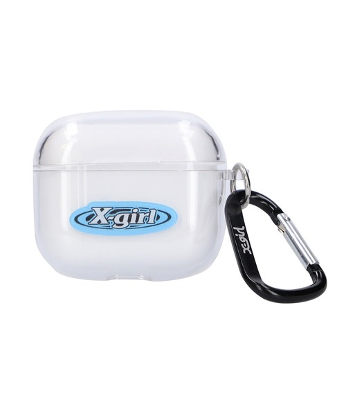 X-girl（エックスガール）の「OVAL LOGO 3rd GENERATION Airpods CASE（スマホグッズ・レディース・クリア/ブラック・ONE SIZE）」の2枚目の写真