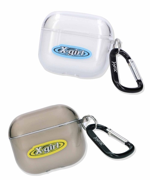 X-girl（エックスガール）の「OVAL LOGO 3rd GENERATION Airpods CASE（スマホグッズ・レディース・クリア/ブラック・ONE SIZE）」の3枚目の写真