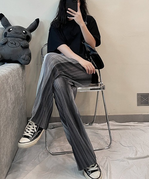 i-dare(アイディア)の「【i-dare】総柄リブリラックスパンツ(その他パンツ・レディース・ブラウン/グレー・SMALL/MEDIUM/LARGE)」の6枚目の写真