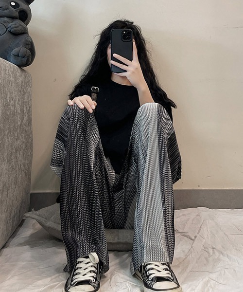 i-dare(アイディア)の「【i-dare】総柄リブリラックスパンツ(その他パンツ・レディース・ブラウン/グレー・SMALL/MEDIUM/LARGE)」の5枚目の写真