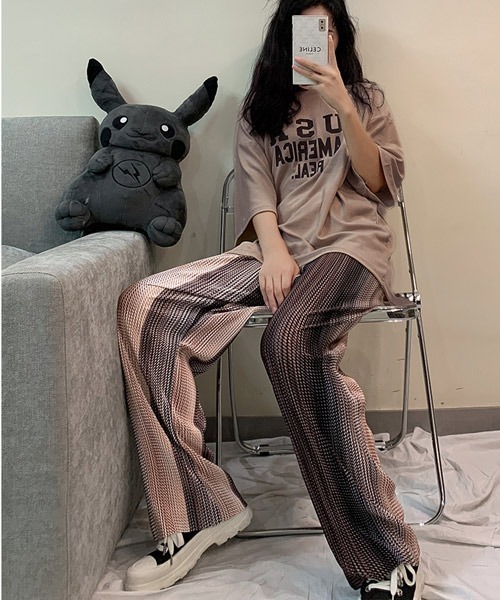 i-dare(アイディア)の「【i-dare】総柄リブリラックスパンツ(その他パンツ・レディース・ブラウン/グレー・SMALL/MEDIUM/LARGE)」の11枚目の写真