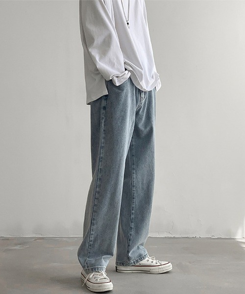 aimoha(アイモハ)の「ストレートワイドデニム(デニムパンツ・メンズ・ブラック/ライトブルー/ネイビー・LARGE/XX-LARGE/MEDIUM/X-LARGE)」の13枚目の写真