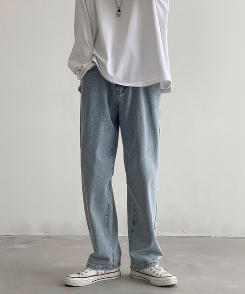 aimoha(アイモハ)の「ストレートワイドデニム(デニムパンツ・メンズ・ブラック/ライトブルー/ネイビー・LARGE/XX-LARGE/MEDIUM/X-LARGE)」の12枚目の写真