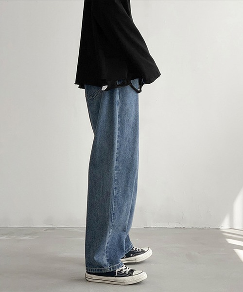 aimoha(アイモハ)の「ストレートワイドデニム(デニムパンツ・メンズ・ブラック/ライトブルー/ネイビー・LARGE/XX-LARGE/MEDIUM/X-LARGE)」の20枚目の写真