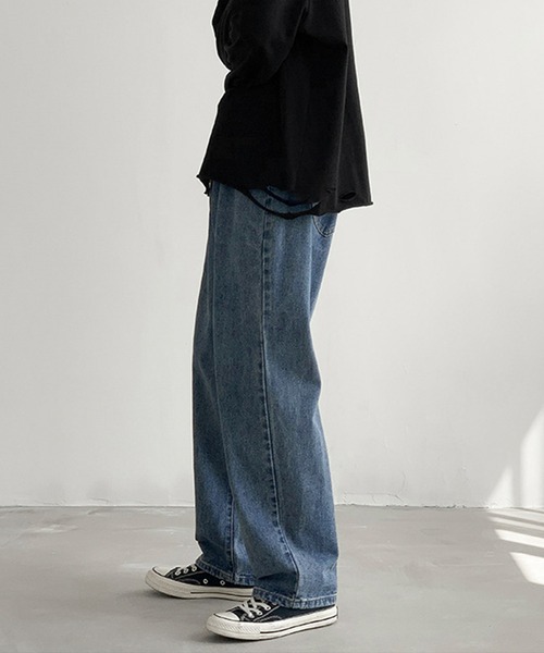 aimoha(アイモハ)の「ストレートワイドデニム(デニムパンツ・メンズ・ブラック/ライトブルー/ネイビー・LARGE/XX-LARGE/MEDIUM/X-LARGE)」の22枚目の写真