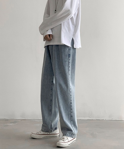 aimoha(アイモハ)の「ストレートワイドデニム(デニムパンツ・メンズ・ブラック/ライトブルー/ネイビー・LARGE/XX-LARGE/MEDIUM/X-LARGE)」の17枚目の写真