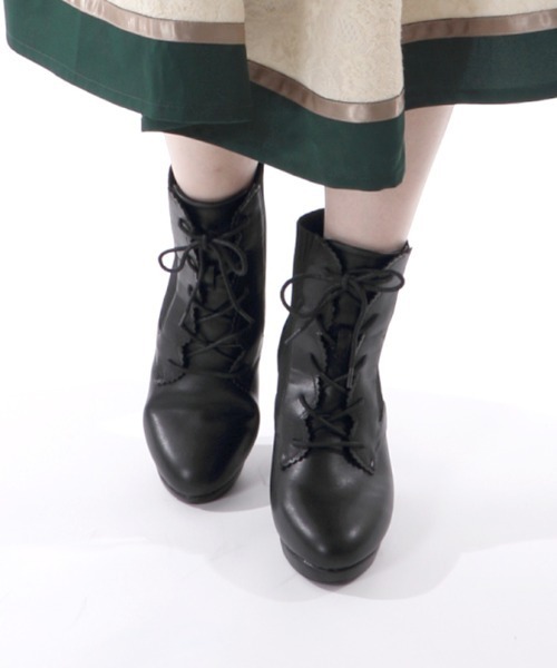 axes femme（アクシーズファム）の「レースアップソックスブーツ（ブーツ・レディース・ブラック/ブラウン・MEDIUM/LARGE）」の2枚目の写真