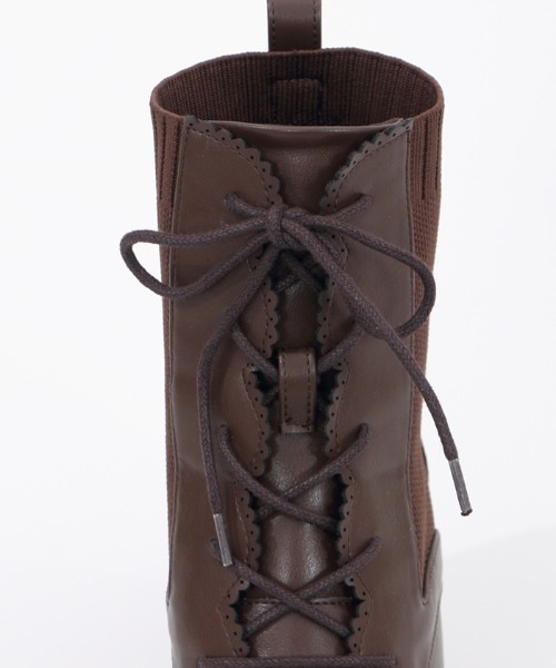axes femme（アクシーズファム）の「レースアップソックスブーツ（ブーツ・レディース・ブラック/ブラウン・MEDIUM/LARGE）」の20枚目の写真
