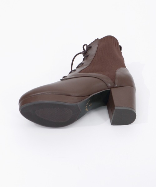 axes femme（アクシーズファム）の「レースアップソックスブーツ（ブーツ・レディース・ブラック/ブラウン・MEDIUM/LARGE）」の6枚目の写真