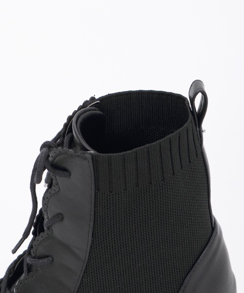 axes femme（アクシーズファム）の「レースアップソックスブーツ（ブーツ・レディース・ブラック/ブラウン・MEDIUM/LARGE）」の9枚目の写真