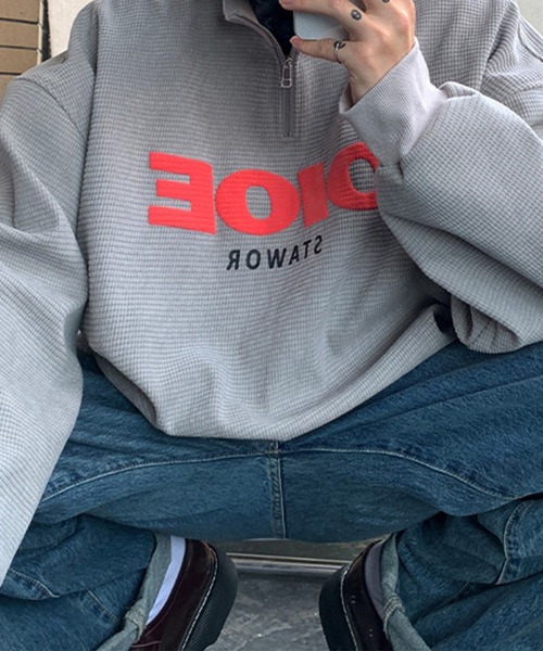 aimoha（アイモハ）の「ハーフジップスウェット（スウェット・メンズ・ブラック/ホワイト/グレー・X-LARGE/XX-LARGE/LARGE/MEDIUM）」の14枚目の写真