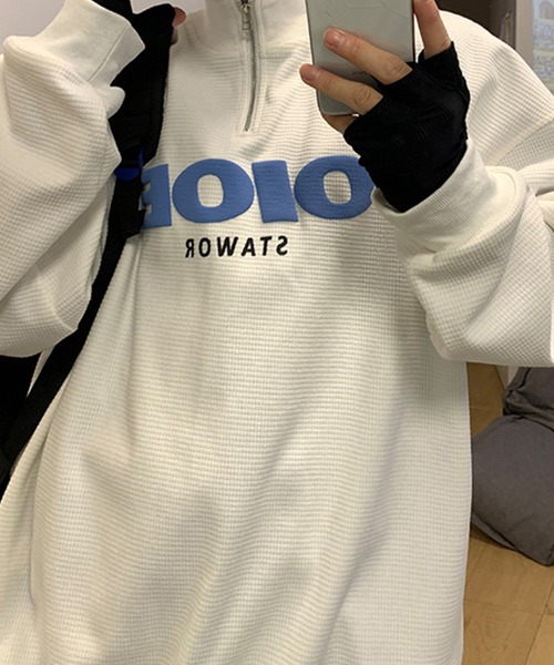 aimoha（アイモハ）の「ハーフジップスウェット（スウェット・メンズ・ブラック/ホワイト/グレー・X-LARGE/XX-LARGE/LARGE/MEDIUM）」の7枚目の写真