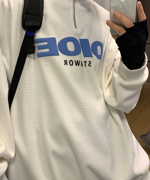 aimoha（アイモハ）の「ハーフジップスウェット（スウェット・メンズ・ブラック/ホワイト/グレー・X-LARGE/XX-LARGE/LARGE/MEDIUM）」の8枚目の写真