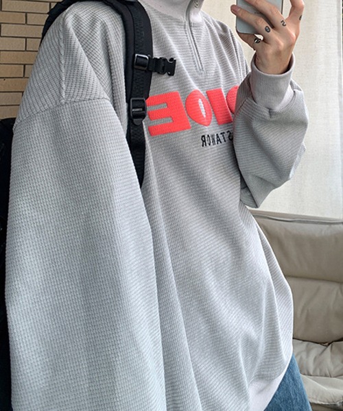 aimoha（アイモハ）の「ハーフジップスウェット（スウェット・メンズ・ブラック/ホワイト/グレー・X-LARGE/XX-LARGE/LARGE/MEDIUM）」の15枚目の写真