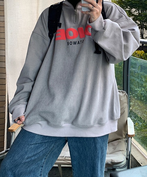 aimoha（アイモハ）の「ハーフジップスウェット（スウェット・メンズ・ブラック/ホワイト/グレー・X-LARGE/XX-LARGE/LARGE/MEDIUM）」の16枚目の写真