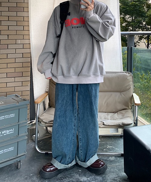 aimoha（アイモハ）の「ハーフジップスウェット（スウェット・メンズ・ブラック/ホワイト/グレー・X-LARGE/XX-LARGE/LARGE/MEDIUM）」の17枚目の写真