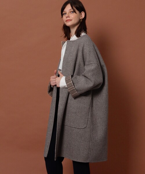 【りりり。様 】DRESSTERIOR ウールチェックリバーシブルコート DRESSTERIOR（ドレステリア）の「◇【CLASSY.12月号掲載】【両面