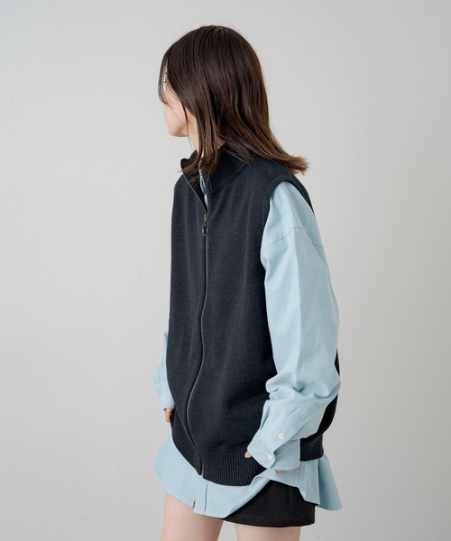 WHIMSIC(ウィムジック)の「【WHIMSIC】ドライビングニットベスト(ベスト・レディース・ブラック/オリーブ/グレー・FREE)」の10枚目の写真