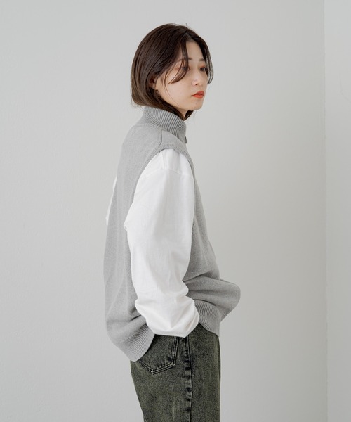 WHIMSIC(ウィムジック)の「【WHIMSIC】ドライビングニットベスト(ベスト・レディース・ブラック/オリーブ/グレー・FREE)」の17枚目の写真