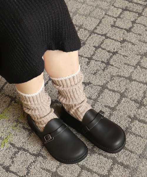 ブランド古着Organic Handloom スリッポン ナチュラル レザー