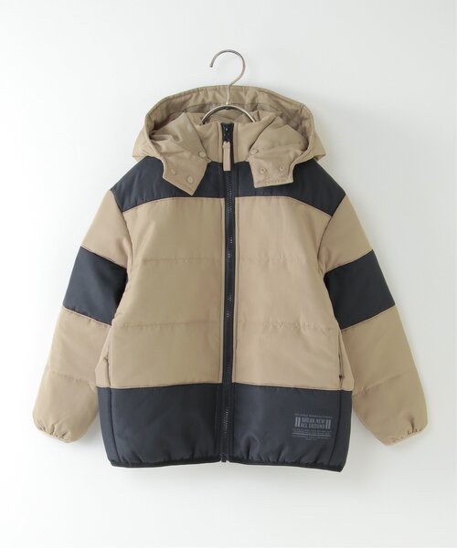 ikka(イッカ)の「フード着脱中綿切り替えジャケット(110~160cm)(ダウンジャケット/コート・キッズ・ダークグリーン/ベージュ・110/120/130/140/150/160)」の3枚目の写真