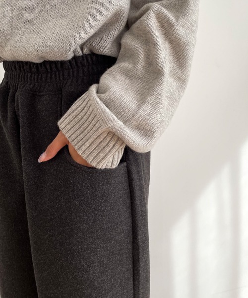 CANAL JEAN(キャナルジーン)の「RED CHOP WORKS(レッドチョップワークス) ポンチカーブパンツ(スウェットパンツ・レディース・チャコールグレー/ベージュ・36/38)」の9枚目の写真