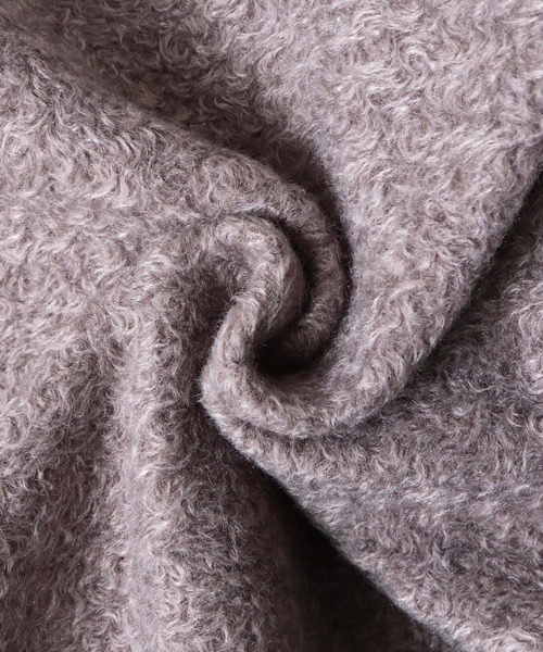 hunch（ハンチ）の「ウールライクミディアムコート l 真冬 防寒 コクーン型 シンプル 重ね着 オーバーサイズ あったかポケット（ノーカラーコート・レディース・グレイッシュベージュ/アイボリー/ネイビー・FREE）」の20枚目の写真