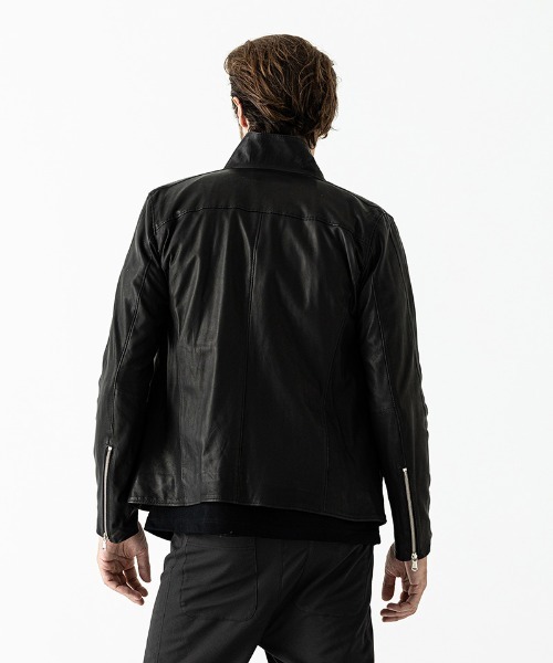ACANTHUS(アカンサス)の「mj8992- Ultra-thin Leather Stand Collar Riders ライダースジャケット(ライダースジャケット・メンズ・ブラック・M/L/XL/S)」の5枚目の写真