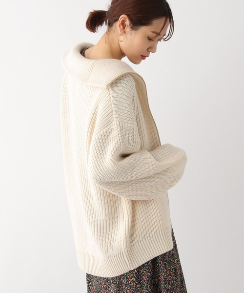 ▼未使用級✨ドゥロワー コットンニット 9G 金ボタン スナップ プルオーバー セール】前後2wayニットカーディガン（カーディガン/ボレロ）｜tiptop