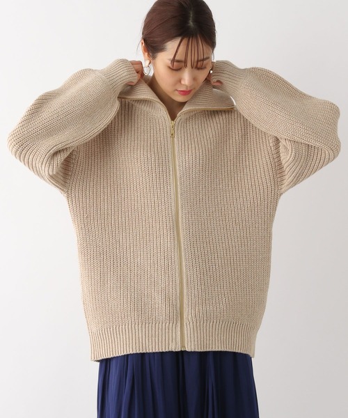 23SS　TTT＿MSW ニットポロカーディガン GLOBAL WORK（グローバルワーク）の「フルZIPニットカーデ/123344