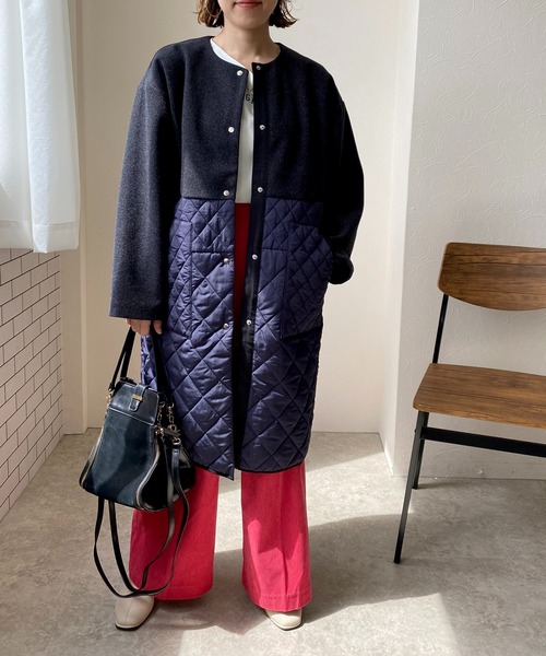 LHELBIE（レルビエ）の「メルトン×キルティング切替コート（ノー