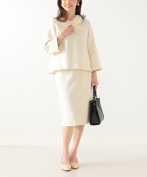 B:MING by BEAMS（ビーミングバイビームス）の「ツイード タイト スカート（スカート・レディース・ホワイト×ブラック/ブルー/オフホワイト・MEDIUM/SMALL/LARGE）」の5枚目の写真