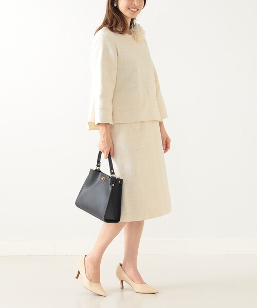 B:MING by BEAMS（ビーミングバイビームス）の「ツイード タイト スカート（スカート・レディース・ホワイト×ブラック/ブルー/オフホワイト・MEDIUM/SMALL/LARGE）」の6枚目の写真