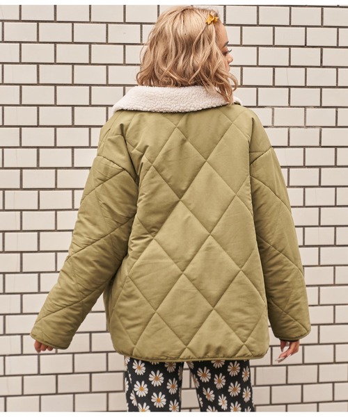 anap mimpi（アナップミンピ）の「2WAYダイヤキルト襟ボアブルゾン（ブルゾン・レディース・ブラック/カーキ/ベージュ・FREE）」の18枚目の写真