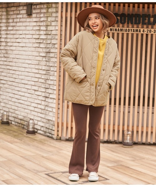 anap mimpi（アナップミンピ）の「2WAYダイヤキルト襟ボアブルゾン（ブルゾン・レディース・ブラック/カーキ/ベージュ・FREE）」の11枚目の写真