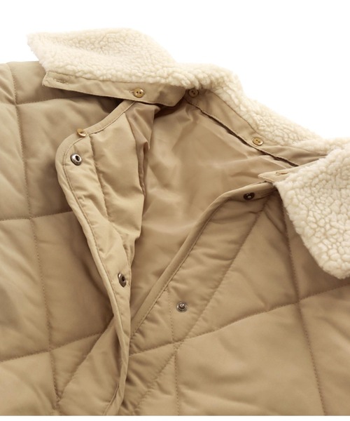 anap mimpi（アナップミンピ）の「2WAYダイヤキルト襟ボアブルゾン（ブルゾン・レディース・ブラック/カーキ/ベージュ・FREE）」の12枚目の写真
