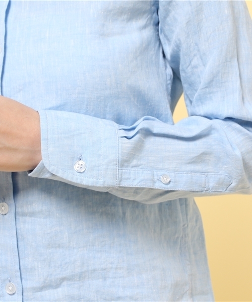 LIMITLESS LUXURY（リミットレスラグジュアリー）の「リネンシャツ。（シャツ/ブラウス・レディース・ホワイト/ネイビー/イエロー/サックスブルー・FREE）」の10枚目の写真