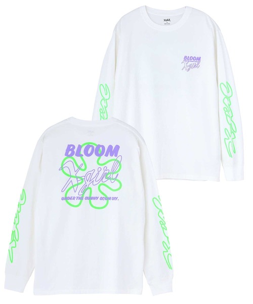 X-girl（エックスガール）の「BLOOM L/S TEE（Tシャツ/カットソー・レディース・アッシュ/ホワイト/ブラック・M/XL/L/S）」の2枚目の写真