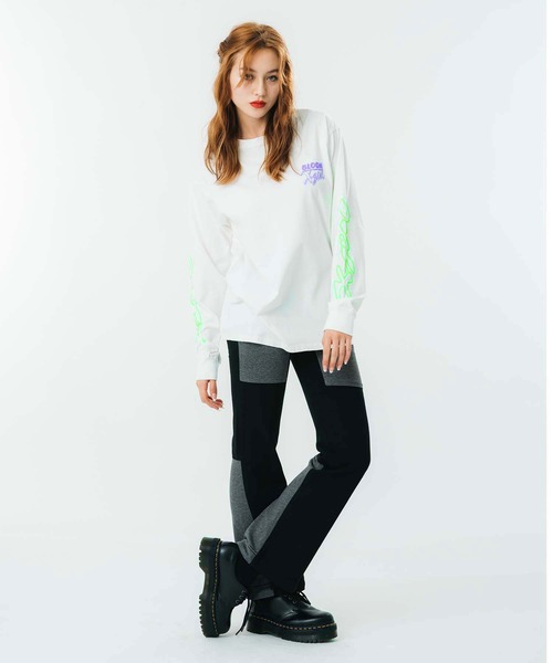 X-girl（エックスガール）の「BLOOM L/S TEE（Tシャツ/カットソー・レディース・アッシュ/ホワイト/ブラック・M/XL/L/S）」の20枚目の写真