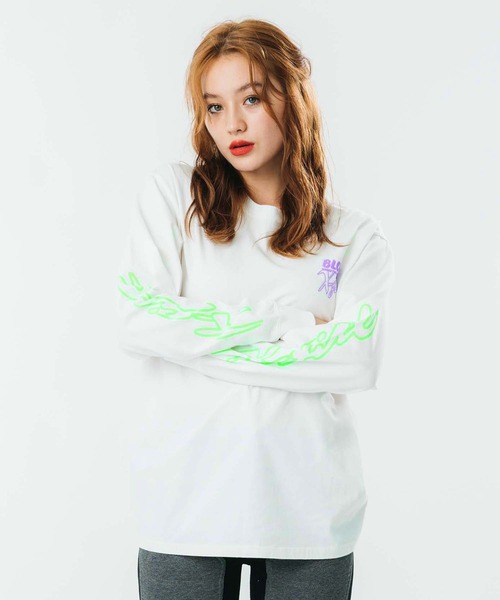 X-girl（エックスガール）の「BLOOM L/S TEE（Tシャツ/カットソー・レディース・アッシュ/ホワイト/ブラック・M/XL/L/S）」の14枚目の写真