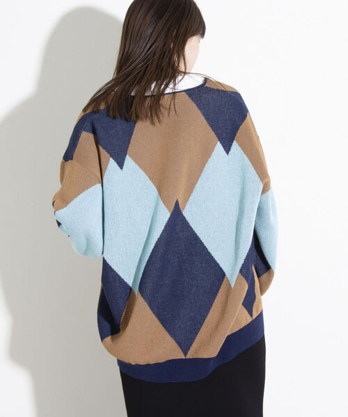 GLOSTER（グロスター）の「【GLOSTER/グロスター】ミックスパターン ルーズフィットカーディガン（カーディガン/ボレロ・メンズ・オレンジ系その他/ホワイト系その他/ベージュ系その他/ブルー系その他/グリーン系その他・S/M/L）」の22枚目の写真