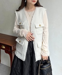 prose verse | 金ボタンツイードフリンジベスト(ベスト)