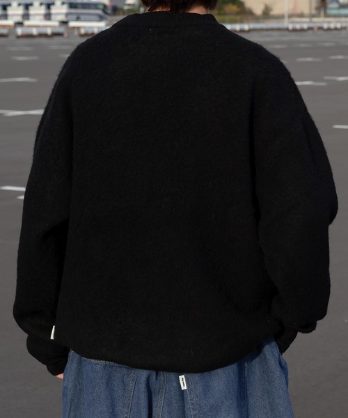 Perushu（ペルーシュ）の「モヘアライクピクセルおじニット（ニット/セーター・メンズ・ブラック/オリーブ/オレンジ・MEDIUM/LARGE）」の9枚目の写真